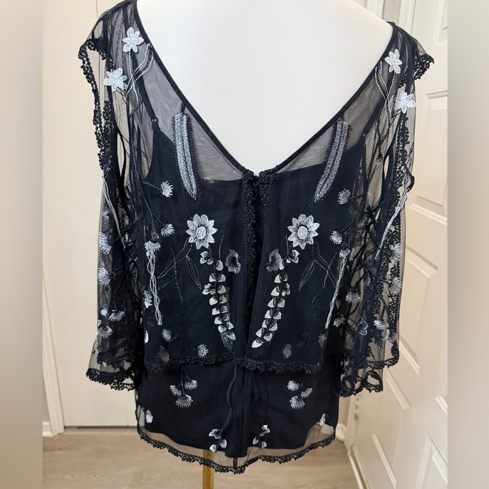Kobi Halperin Black and White Floral Lace Blouse - Picture 3 of 11